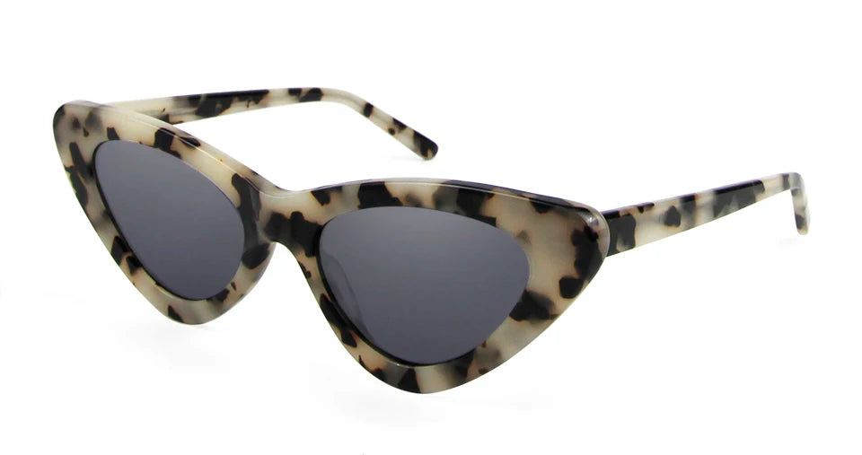 Acetate Cat Eye Sunglasses Women Leopard Brand Designer Cateye Glasses Female Flat Oversized UV400 Shades Trendy Oculos Femino