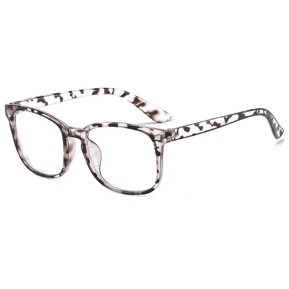 1/2 Pairs Unisex Vintage Eyewea Square Frame Anti Blue Light Eyeglasses Black Clear Computer Glasses