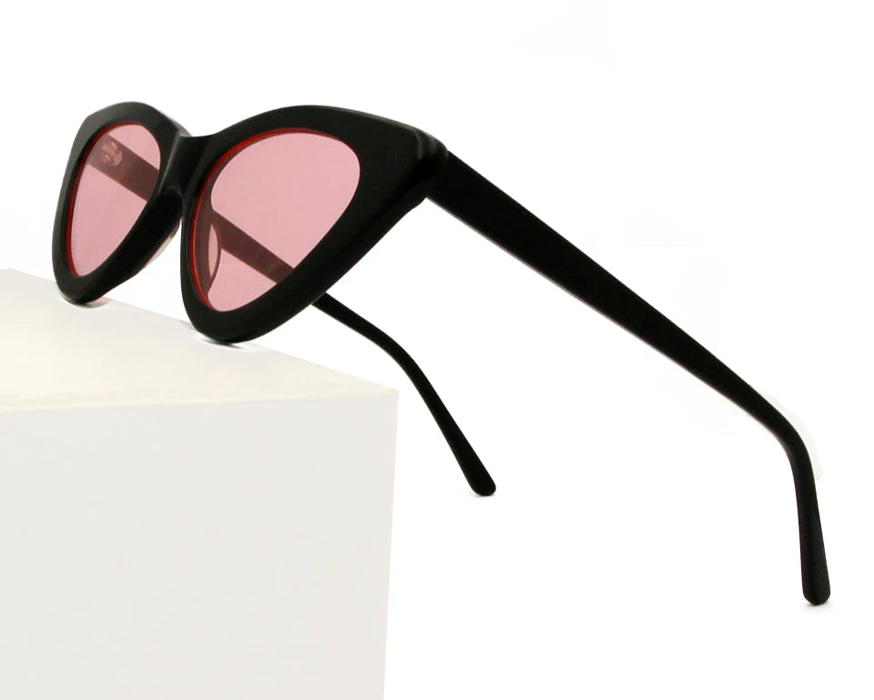 Acetate Cat Eye Sunglasses Women Leopard Brand Designer Cateye Glasses Female Flat Oversized UV400 Shades Trendy Oculos Femino