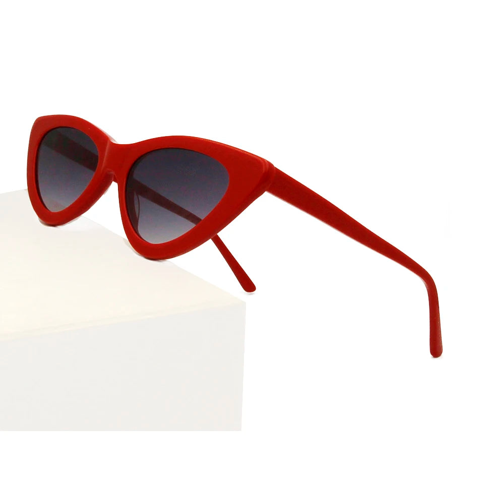 Acetate Cat Eye Sunglasses Women Leopard Brand Designer Cateye Glasses Female Flat Oversized UV400 Shades Trendy Oculos Femino