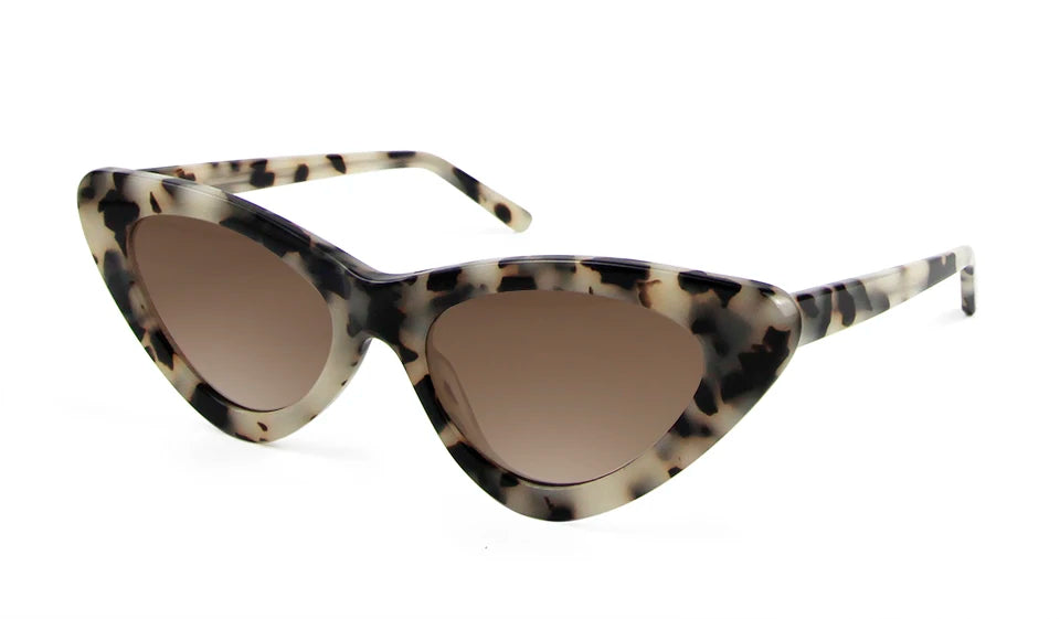 Acetate Cat Eye Sunglasses Women Leopard Brand Designer Cateye Glasses Female Flat Oversized UV400 Shades Trendy Oculos Femino