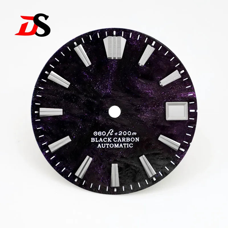 NH35 Dial 28.5mm Lava Carbon Fiber Dial GS MOD NH35 NH38 Movement No Lume Custom logo SKX007 Watch Modified Accessories