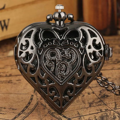 Silver Smooth Quartz Pocket Watch Mens Womens Necklace Clock Metal Stainless Steel Watches Pendant with Short Chain Gifts