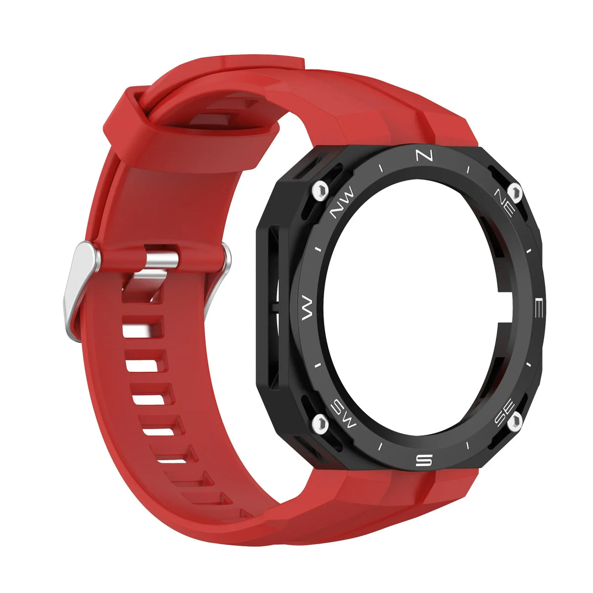 Silicone Compass Pattern Case+Strap for Huawei Watch GT Cyber Watch Bracelet Replacement Accessories Integrated Modification Kit
