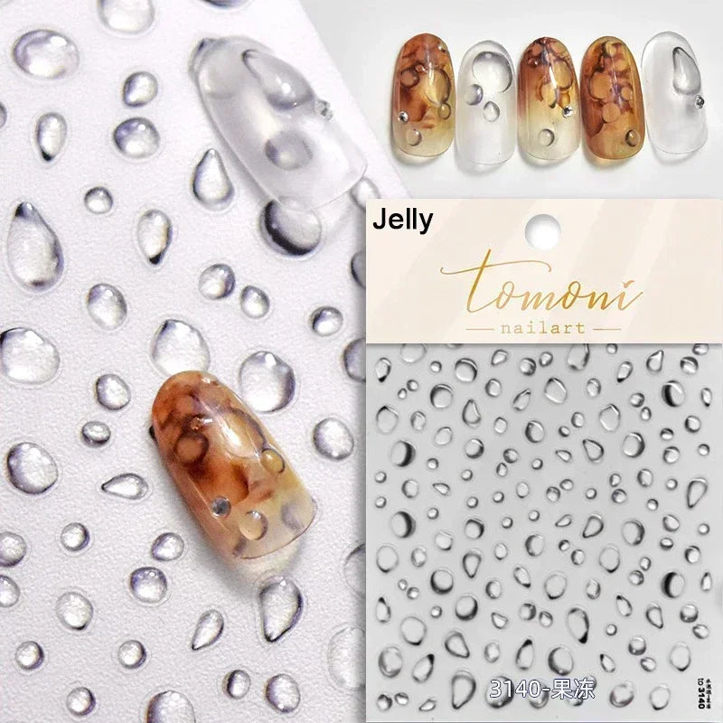 Shiny Gold Shell Starfish Conch Whale Sea Star Scallop Coral 5D Bowknot Adhesive Nail Art Sticker Summer Beach Manicure Decal