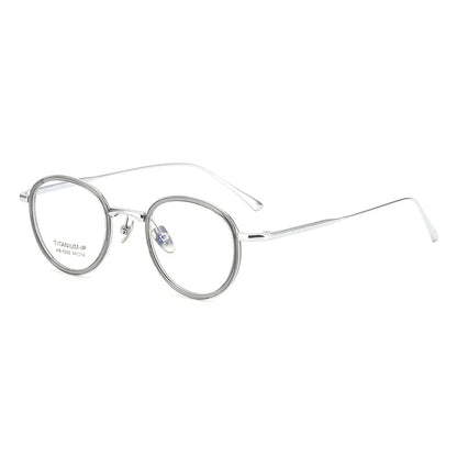 Lzabella New TR90 Pure Titanium Glasses Frame 44 Inner Ring Sesign Small Oval Small Frame Glasses Frame for Men and Women 8052