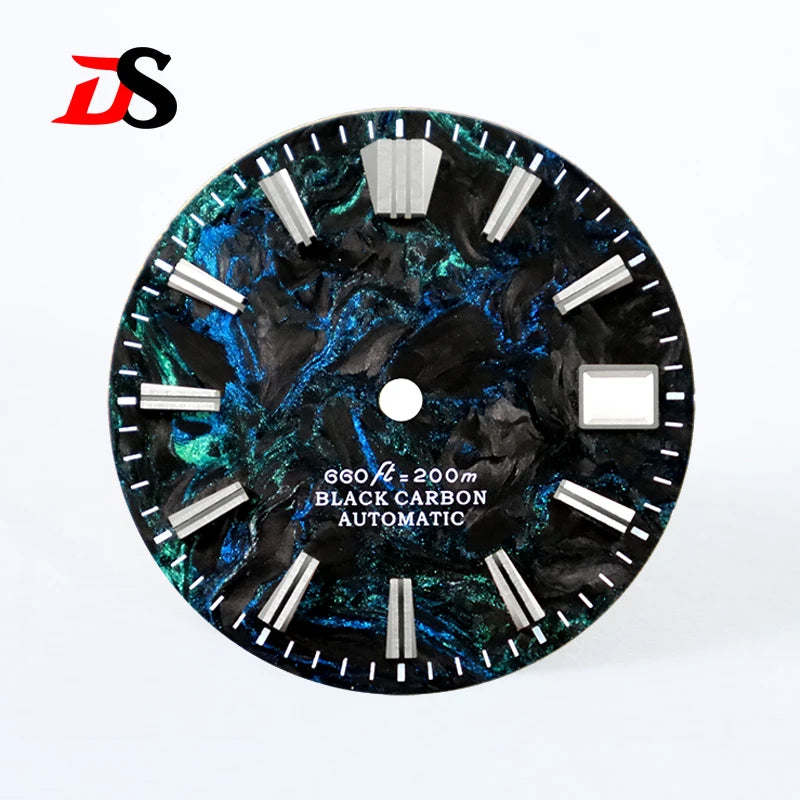 NH35 Dial 28.5mm Lava Carbon Fiber Dial GS MOD NH35 NH38 Movement No Lume Custom logo SKX007 Watch Modified Accessories