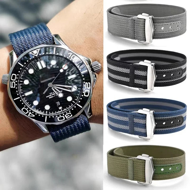 20MM UNIVERSAL SINGLE PASS NYLON STRAP FOR OMEGA MOONSWATCH PLANETS - SOFT COMFORTABLE NO SCRATCH UPGRADE BAND