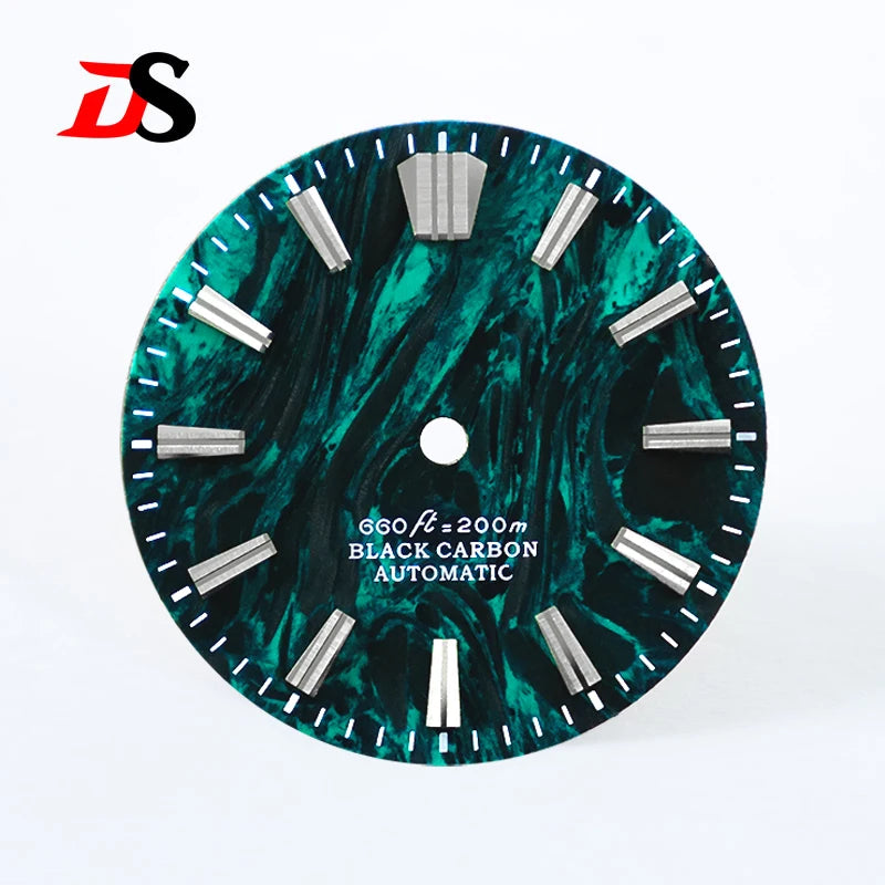 NH35 Dial 28.5mm Lava Carbon Fiber Dial GS MOD NH35 NH38 Movement No Lume Custom logo SKX007 Watch Modified Accessories