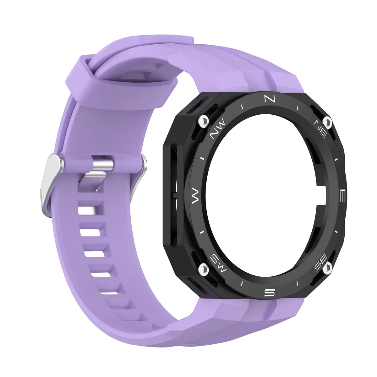 Silicone Compass Pattern Case+Strap for Huawei Watch GT Cyber Watch Bracelet Replacement Accessories Integrated Modification Kit