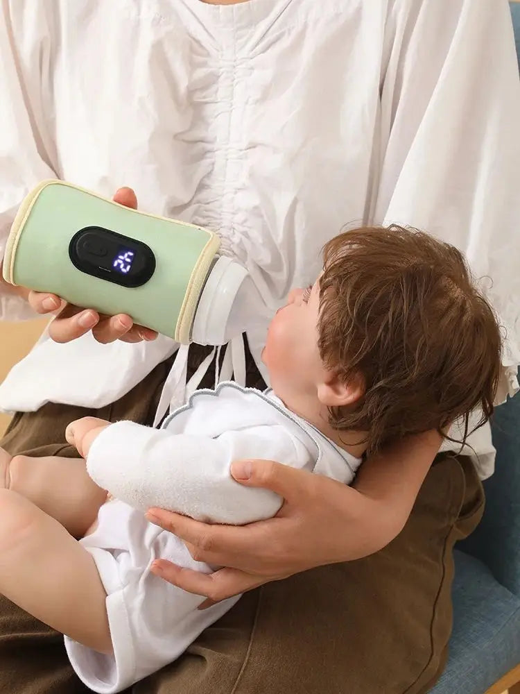 USB Charging Feeding Bottle Heater Heating Sleeve Milk Warmer 5 Temperature Adjust Insulated Breastmilk Warm Bag