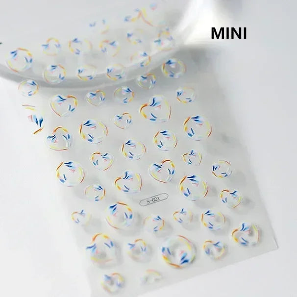 Shiny Gold Shell Starfish Conch Whale Sea Star Scallop Coral 5D Bowknot Adhesive Nail Art Sticker Summer Beach Manicure Decal