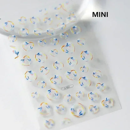 Shiny Gold Shell Starfish Conch Whale Sea Star Scallop Coral 5D Bowknot Adhesive Nail Art Sticker Summer Beach Manicure Decal