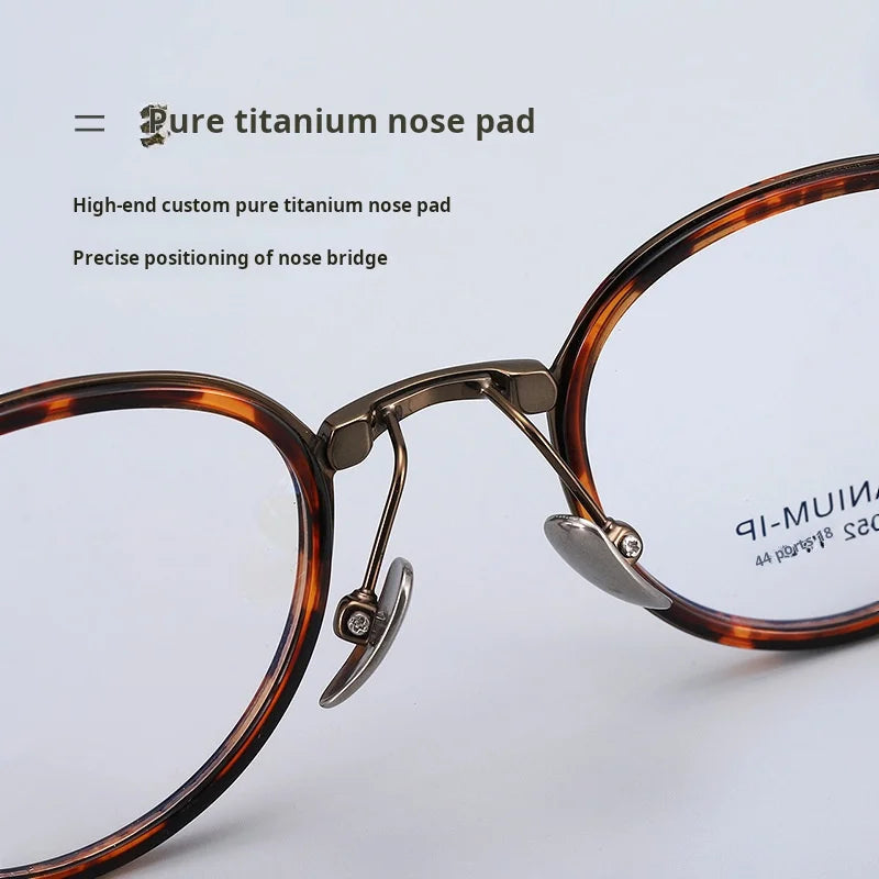 Lzabella New TR90 Pure Titanium Glasses Frame 44 Inner Ring Sesign Small Oval Small Frame Glasses Frame for Men and Women 8052