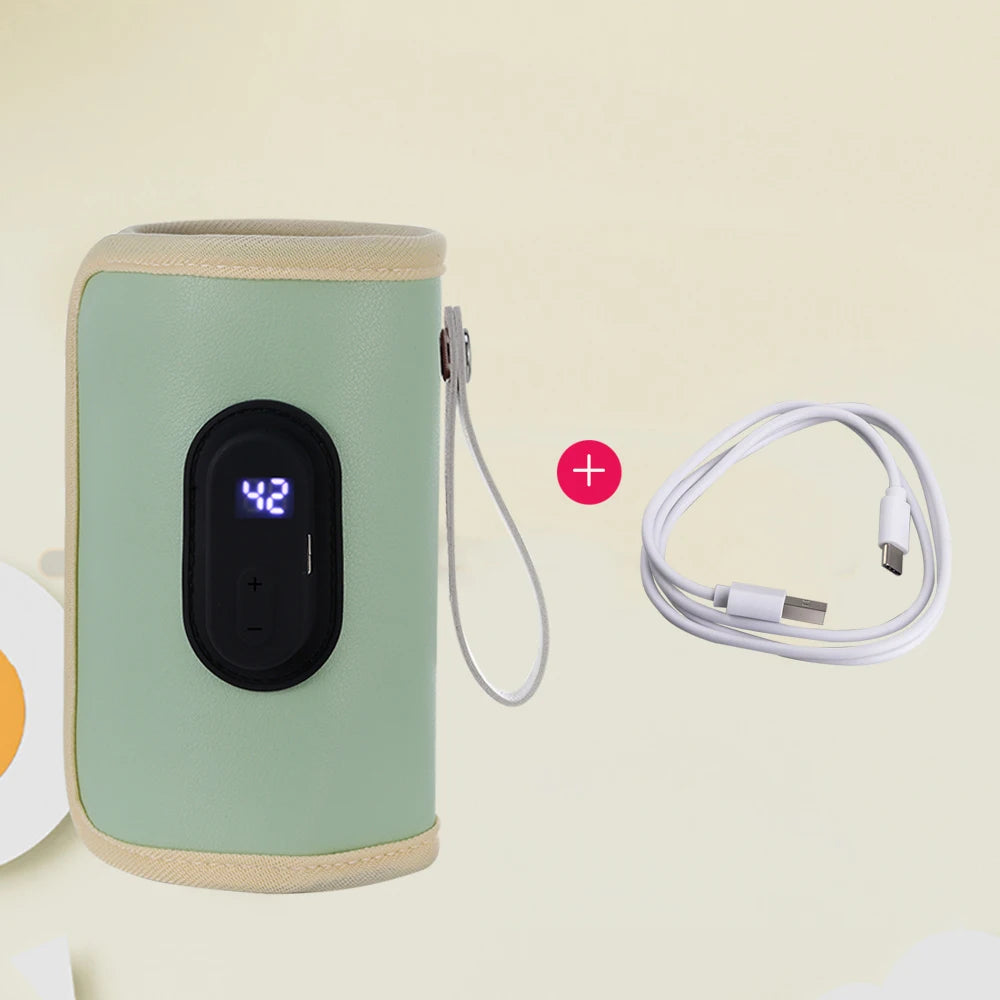 USB Charging Feeding Bottle Heater Heating Sleeve Milk Warmer 5 Temperature Adjust Insulated Breastmilk Warm Bag