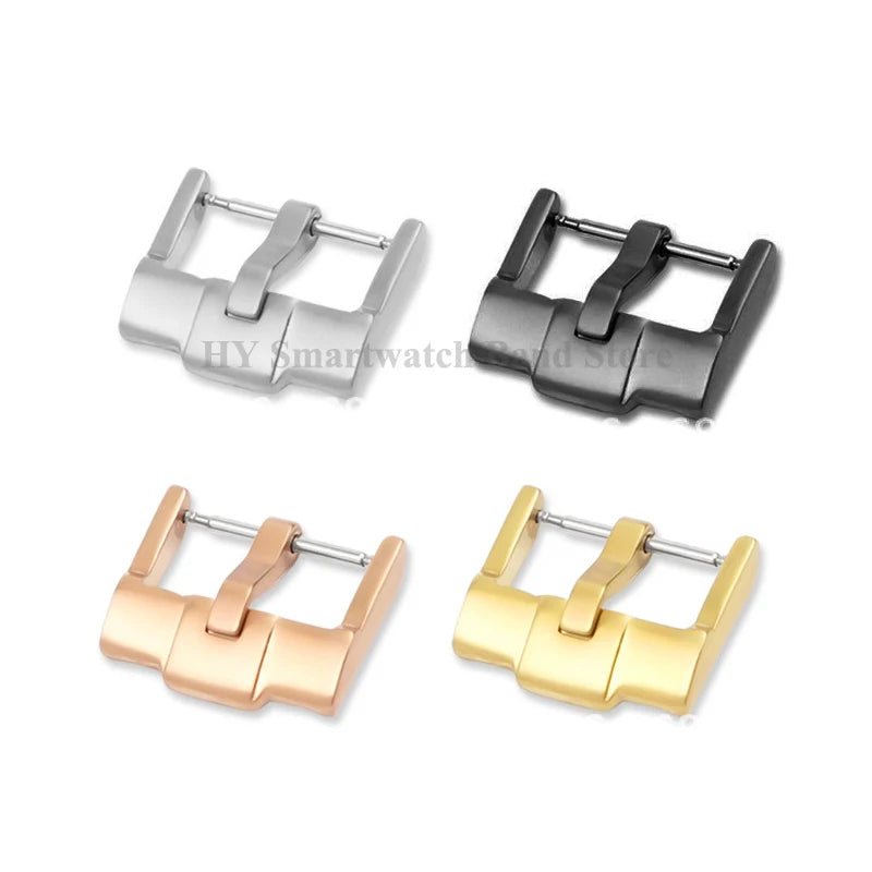 18mm 20mm 24mm Stainless Steel Watch Buckle for Silicone Strap Clasp Metal Pin Clasp Brushed Silver Black Gold Watch Accessories