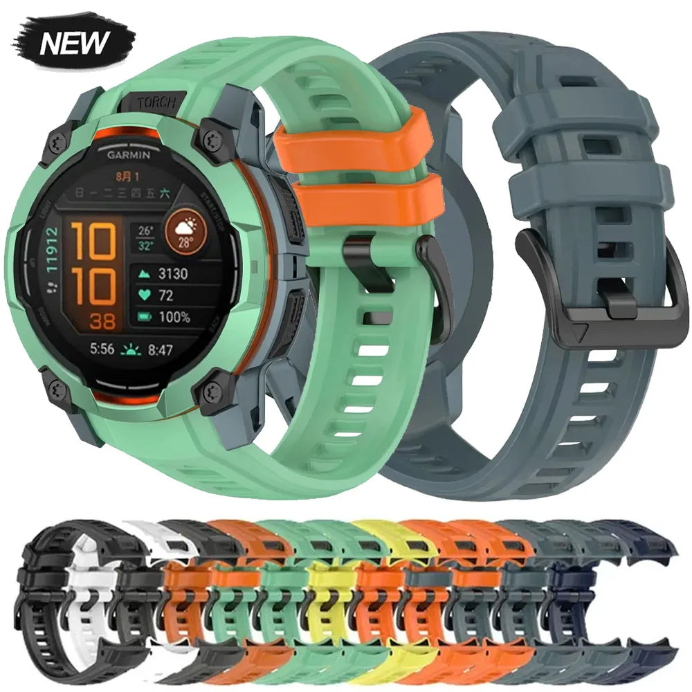 Official Soft Silicone Strap For Garmin Instinct 3 Amoled 50mm 45mm Bracelet Replace Wristband Garmin Instinct 3 Solar 45mm 50mm