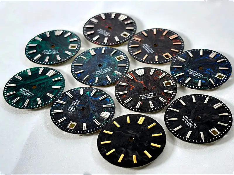 NH35 Dial 28.5mm Lava Carbon Fiber Dial GS MOD NH35 NH38 Movement No Lume Custom logo SKX007 Watch Modified Accessories