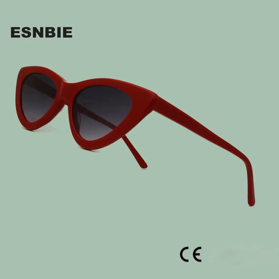 Acetate Cat Eye Sunglasses Women Leopard Brand Designer Cateye Glasses Female Flat Oversized UV400 Shades Trendy Oculos Femino