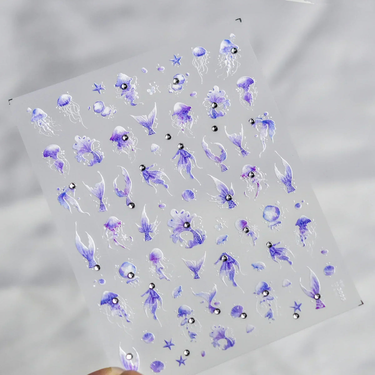 Shiny Gold Shell Starfish Conch Whale Sea Star Scallop Coral 5D Bowknot Adhesive Nail Art Sticker Summer Beach Manicure Decal