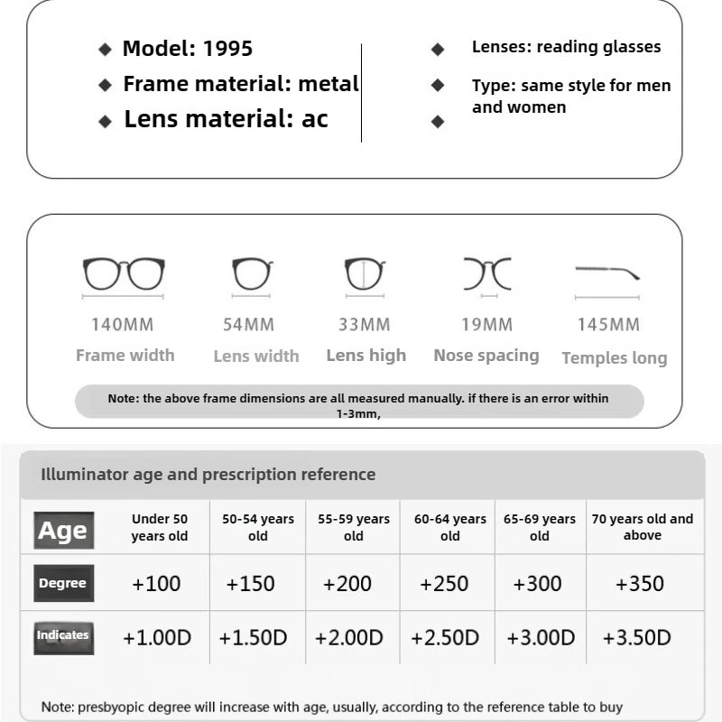 Men's Metal Half Frame Progressive Multifocal Presbyopia Glasses Square Large Frame Anti-blue Light Business Reading Glasses