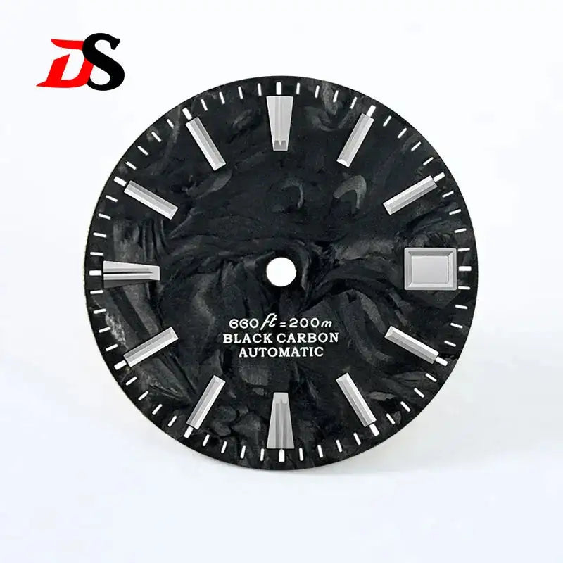 NH35 Dial 28.5mm Lava Carbon Fiber Dial GS MOD NH35 NH38 Movement No Lume Custom logo SKX007 Watch Modified Accessories