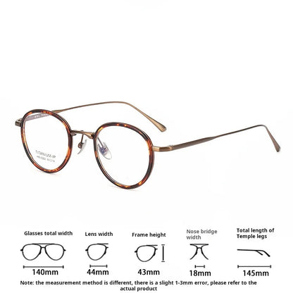 Lzabella New TR90 Pure Titanium Glasses Frame 44 Inner Ring Sesign Small Oval Small Frame Glasses Frame for Men and Women 8052
