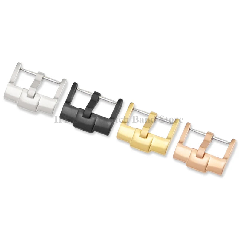 18mm 20mm 24mm Stainless Steel Watch Buckle for Silicone Strap Clasp Metal Pin Clasp Brushed Silver Black Gold Watch Accessories