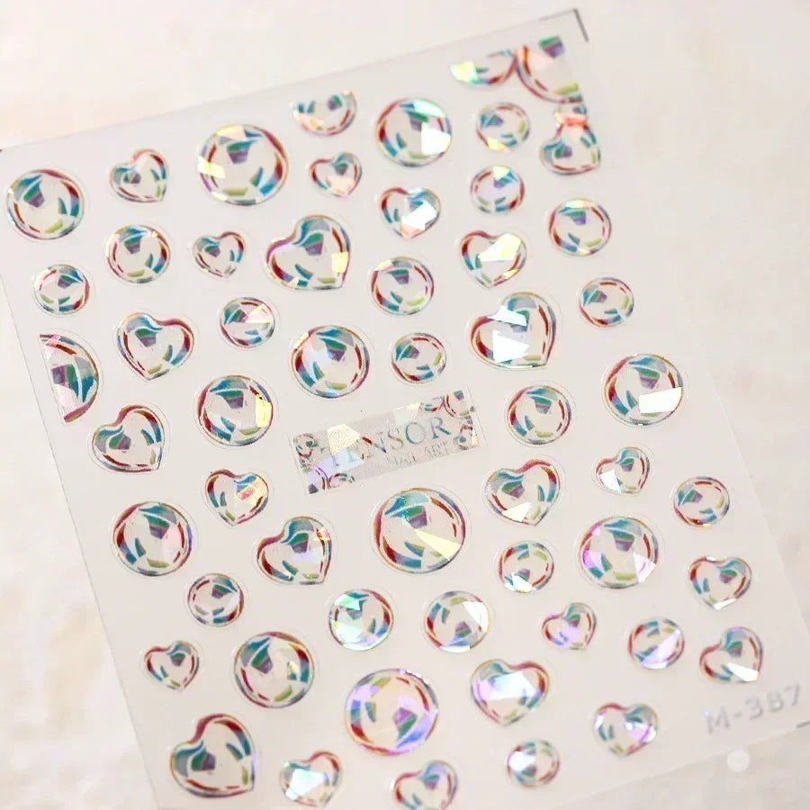 Shiny Gold Shell Starfish Conch Whale Sea Star Scallop Coral 5D Bowknot Adhesive Nail Art Sticker Summer Beach Manicure Decal