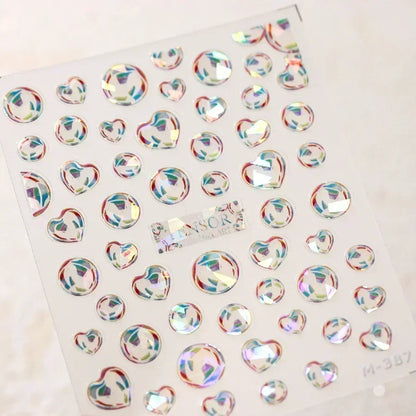 Shiny Gold Shell Starfish Conch Whale Sea Star Scallop Coral 5D Bowknot Adhesive Nail Art Sticker Summer Beach Manicure Decal