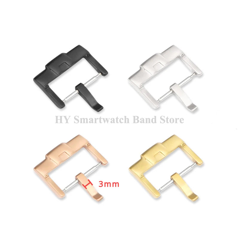 18mm 20mm 24mm Stainless Steel Watch Buckle for Silicone Strap Clasp Metal Pin Clasp Brushed Silver Black Gold Watch Accessories