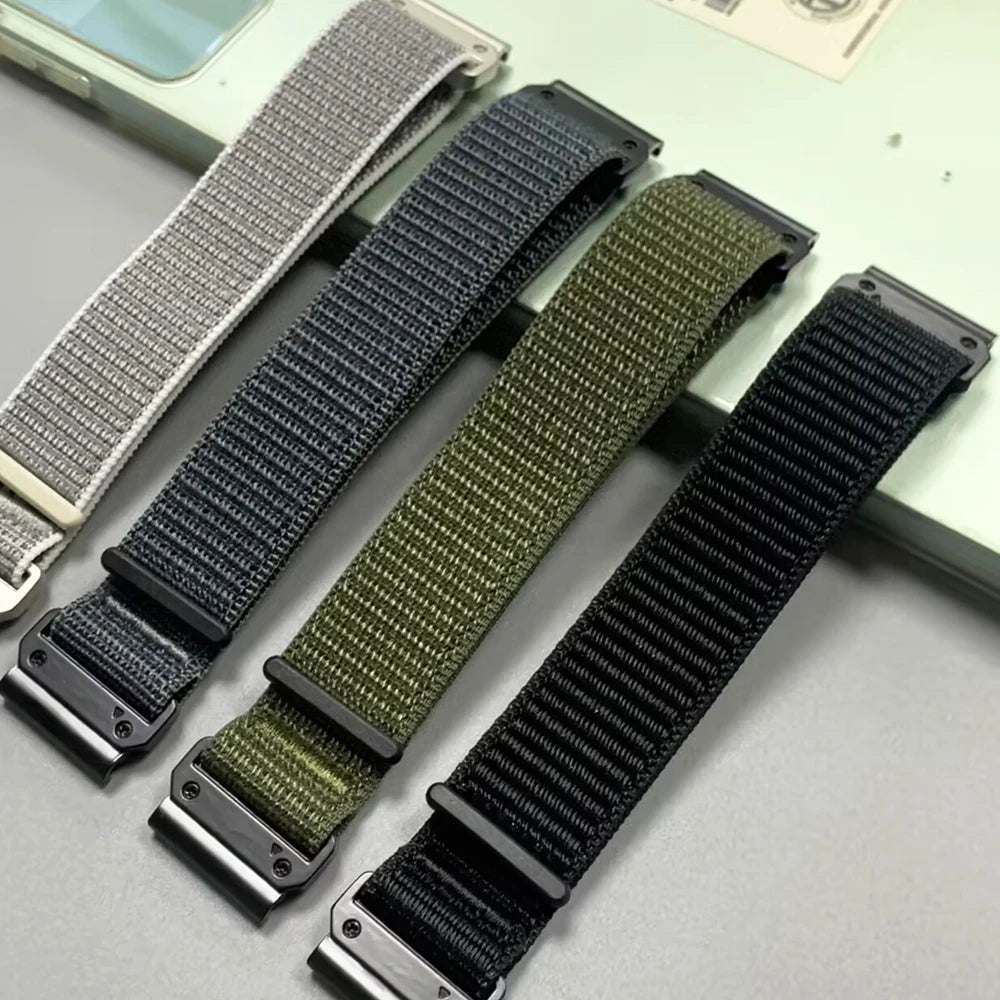 22 26mm QuickFit Nylon Sports Strap For Garmin Quatix 8/Enduro 3/Epix Gen2/Instinct 3/Fenix8 Pro E 5 6 7 7X Breathable Watchband
