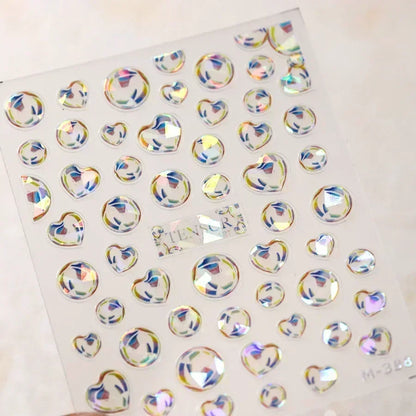 Shiny Gold Shell Starfish Conch Whale Sea Star Scallop Coral 5D Bowknot Adhesive Nail Art Sticker Summer Beach Manicure Decal
