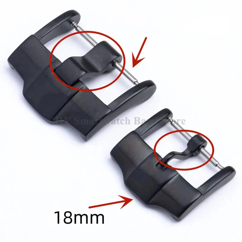18mm 20mm 24mm Stainless Steel Watch Buckle for Silicone Strap Clasp Metal Pin Clasp Brushed Silver Black Gold Watch Accessories