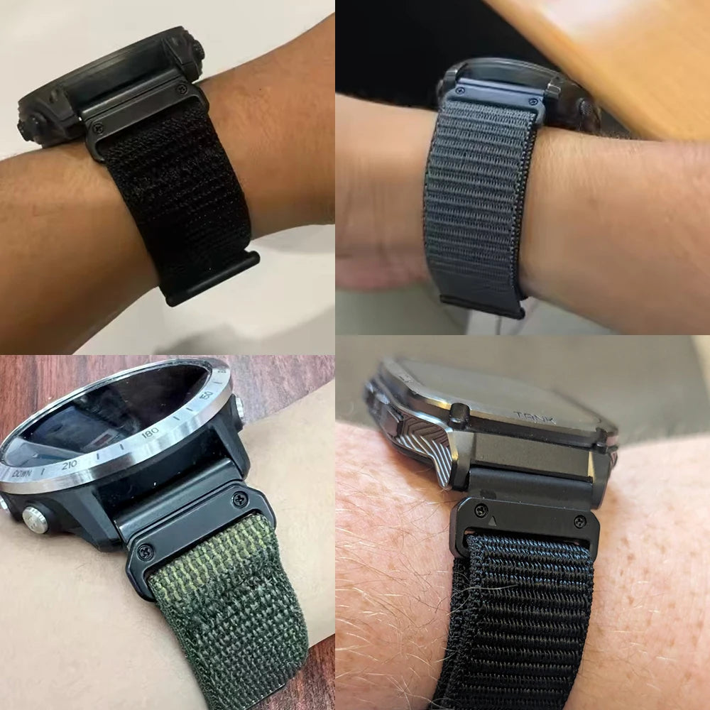22 26mm QuickFit Nylon Sports Strap For Garmin Quatix 8/Enduro 3/Epix Gen2/Instinct 3/Fenix8 Pro E 5 6 7 7X Breathable Watchband