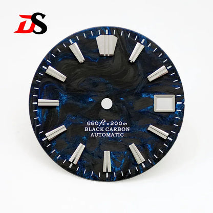 NH35 Dial 28.5mm Lava Carbon Fiber Dial GS MOD NH35 NH38 Movement No Lume Custom logo SKX007 Watch Modified Accessories