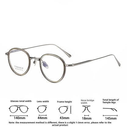 Lzabella New TR90 Pure Titanium Glasses Frame 44 Inner Ring Sesign Small Oval Small Frame Glasses Frame for Men and Women 8052
