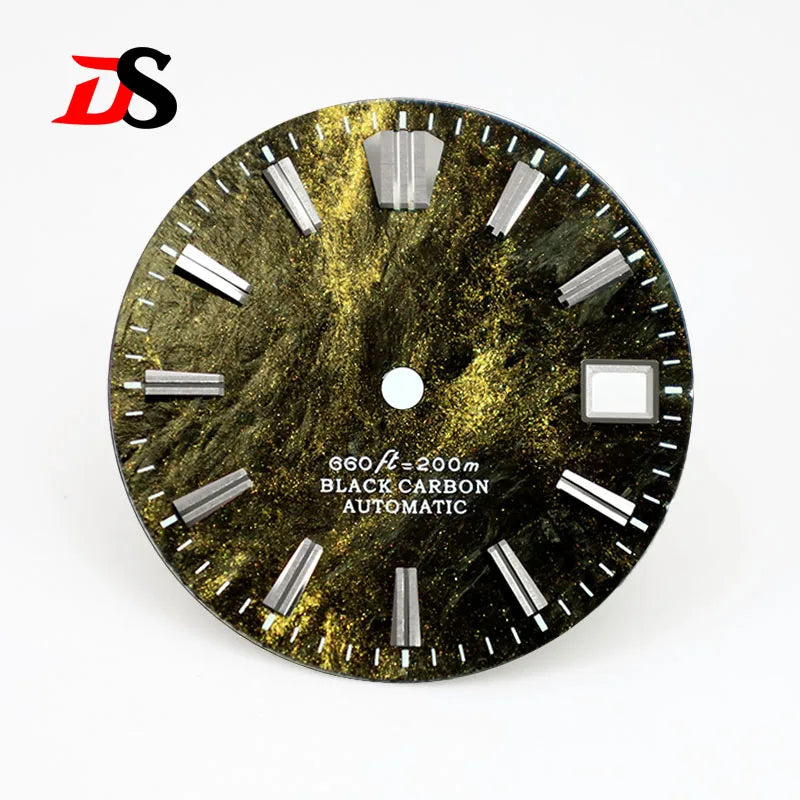 NH35 Dial 28.5mm Lava Carbon Fiber Dial GS MOD NH35 NH38 Movement No Lume Custom logo SKX007 Watch Modified Accessories