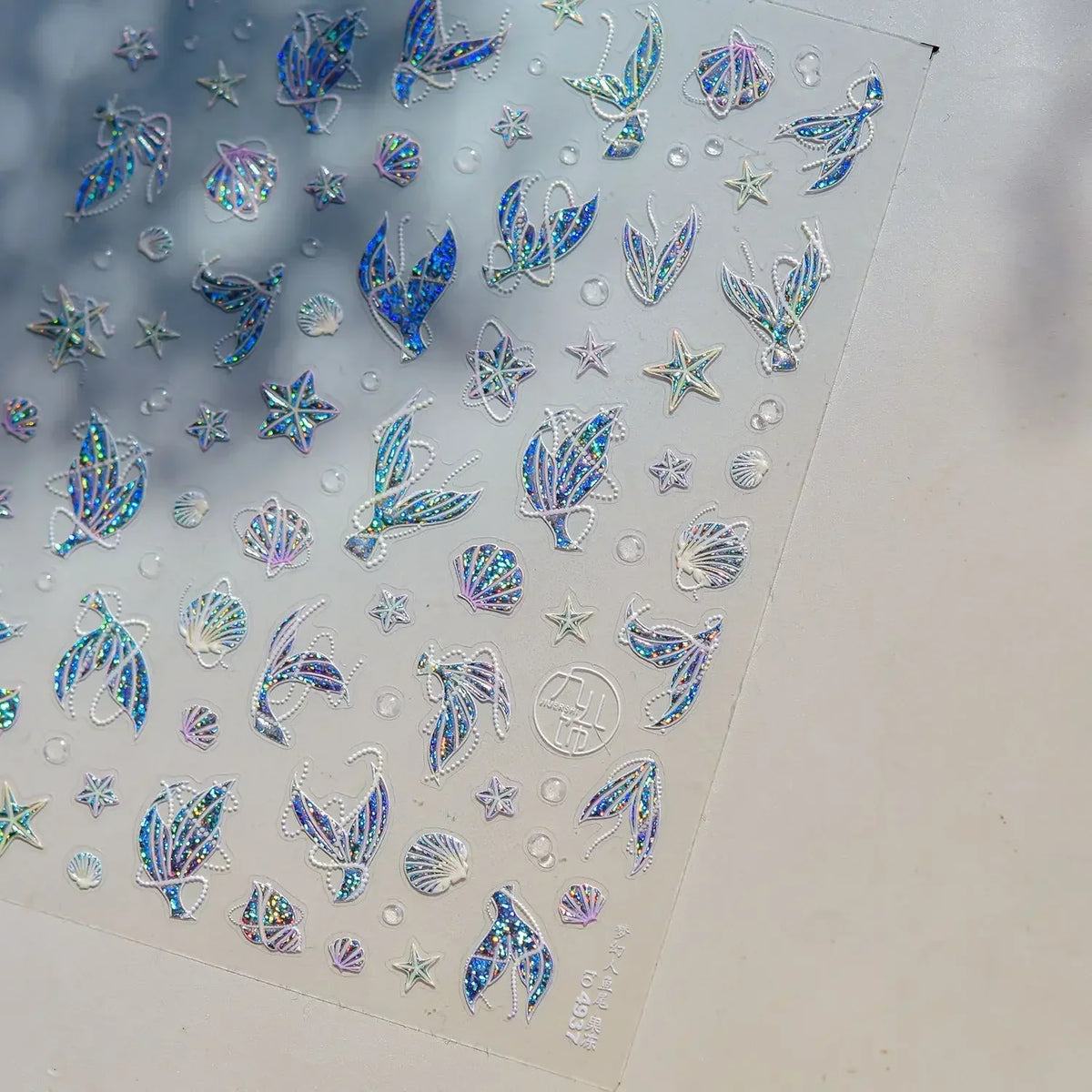 Shiny Gold Shell Starfish Conch Whale Sea Star Scallop Coral 5D Bowknot Adhesive Nail Art Sticker Summer Beach Manicure Decal