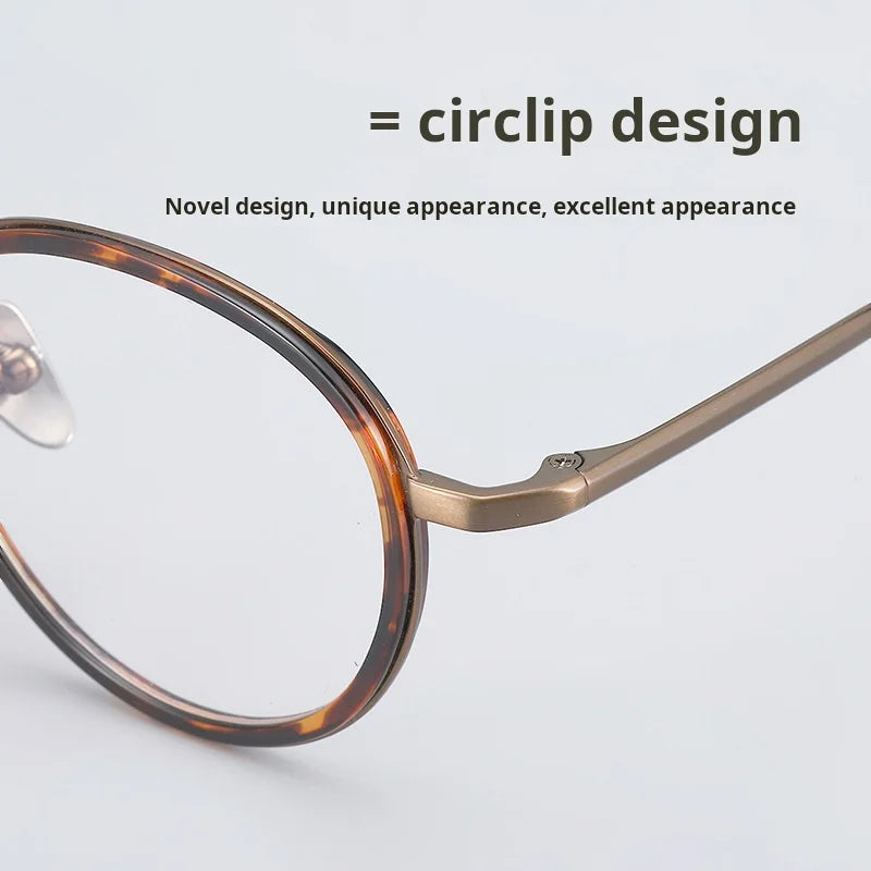 Lzabella New TR90 Pure Titanium Glasses Frame 44 Inner Ring Sesign Small Oval Small Frame Glasses Frame for Men and Women 8052