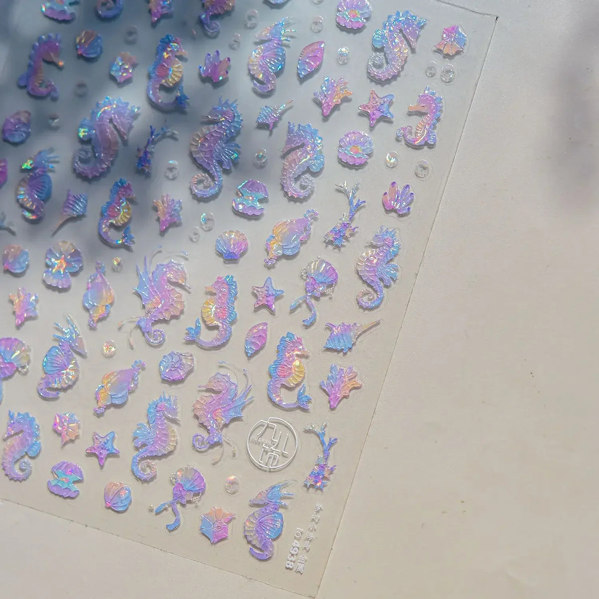 Shiny Gold Shell Starfish Conch Whale Sea Star Scallop Coral 5D Bowknot Adhesive Nail Art Sticker Summer Beach Manicure Decal