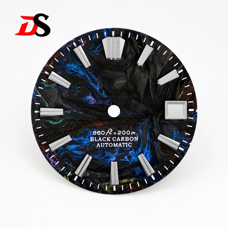 NH35 Dial 28.5mm Lava Carbon Fiber Dial GS MOD NH35 NH38 Movement No Lume Custom logo SKX007 Watch Modified Accessories