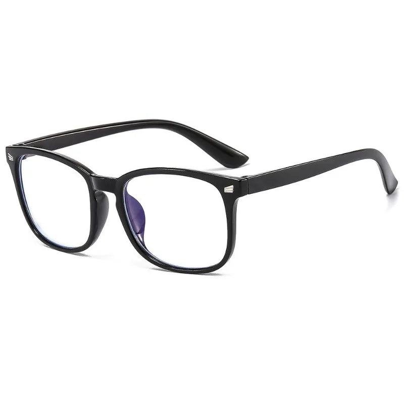 1/2 Pairs Unisex Vintage Eyewea Square Frame Anti Blue Light Eyeglasses Black Clear Computer Glasses