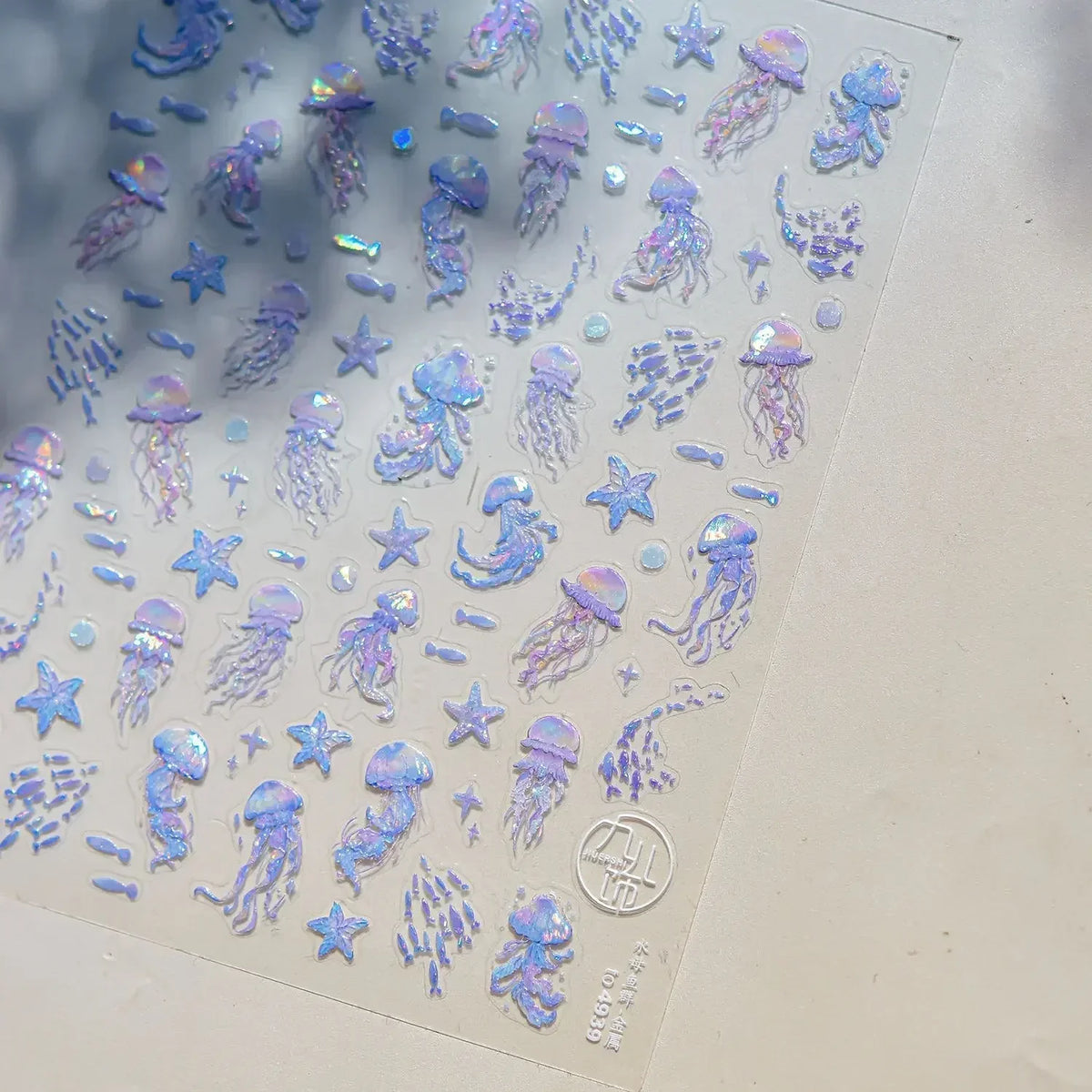 Shiny Gold Shell Starfish Conch Whale Sea Star Scallop Coral 5D Bowknot Adhesive Nail Art Sticker Summer Beach Manicure Decal