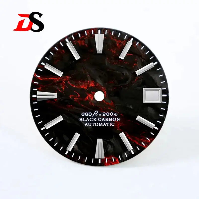 NH35 Dial 28.5mm Lava Carbon Fiber Dial GS MOD NH35 NH38 Movement No Lume Custom logo SKX007 Watch Modified Accessories